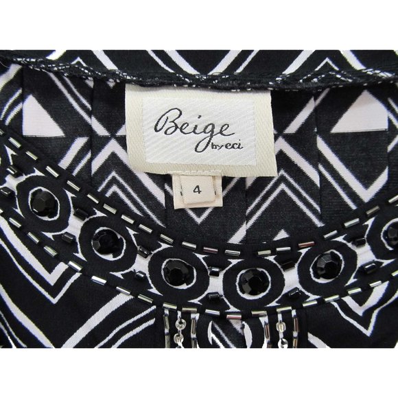 Beige by ECI Dress Black White Size 4 - Picture 3 of 6